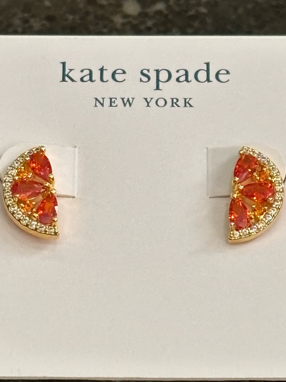 KATE SPADE NEW YORK β οΈ FRUIT SALAD ORANGE SLICE CITRUS STUD EARRINGS π